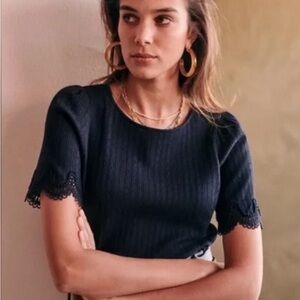 Sezane Cleo T-Shirt in Navy